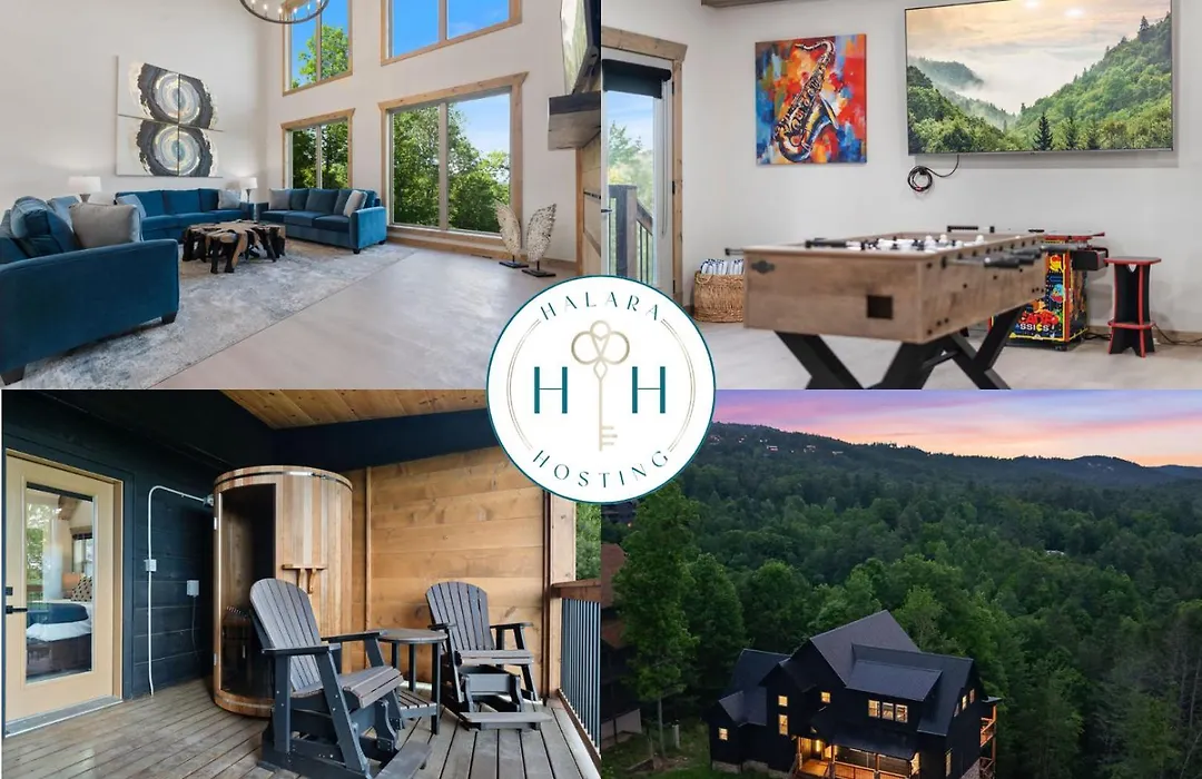 Luxe Cabin - Sleeps 20, Pool, Sauna & Hot Tub-1