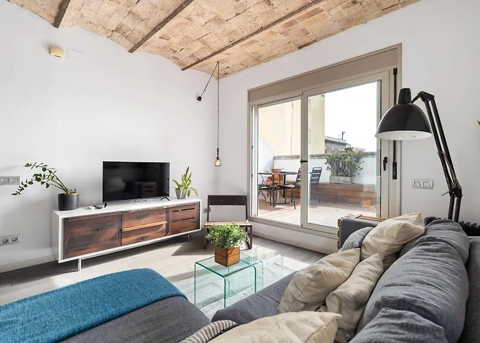 Gracia Monthly 1Br Sunny Private Terrace Apartment Barcelona