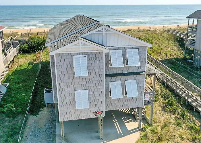 T.L. Sea - Kdh Mp 6, Oceanfront, Ocean View, Rec Room, Spacious Decks, Private Walk To Beach Kill Devil Hills