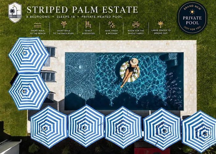 Striped Palm Estate Villa Tybee Island